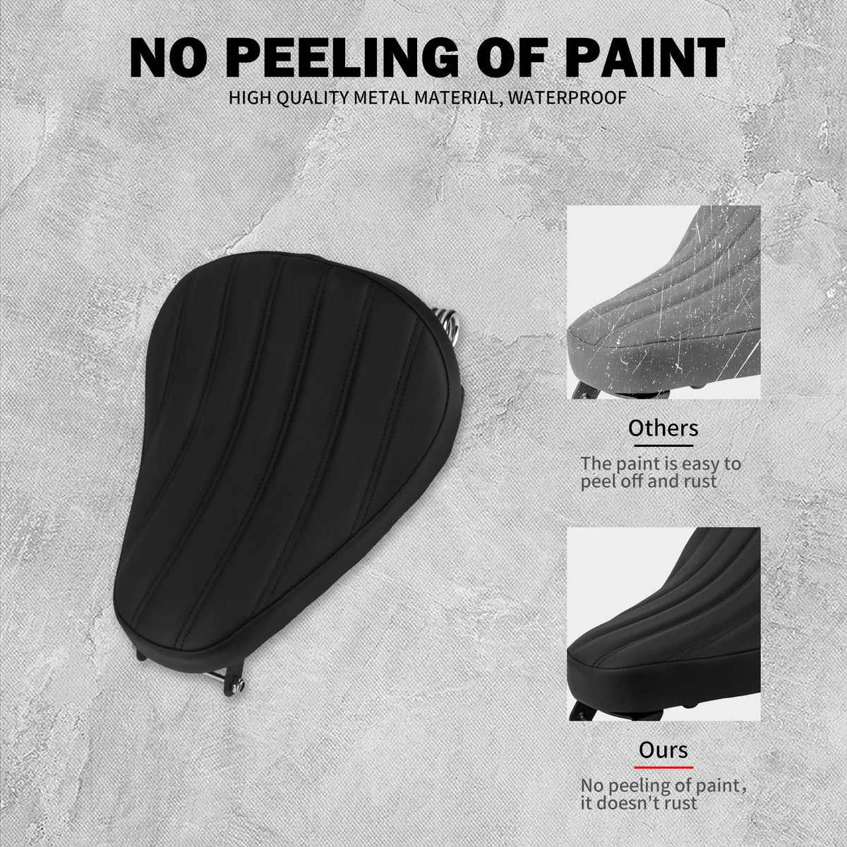 Selle solo conducteur en cuir noir pour Harley-Davidson Sportster XL1200/Forty-Eight (2010-2022)