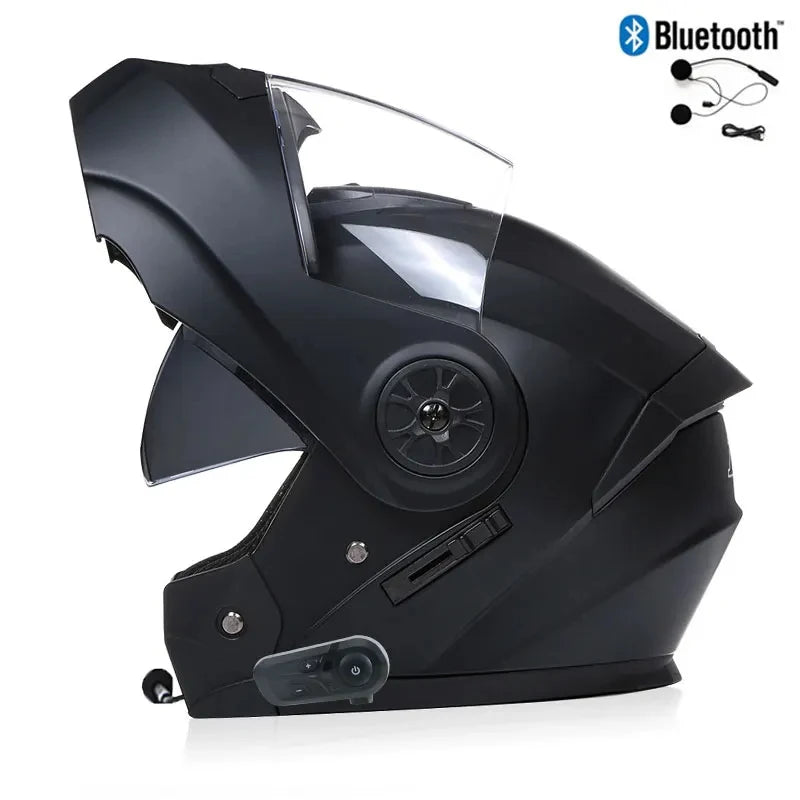 Casque moto modulable noir avec double écran - vue 7