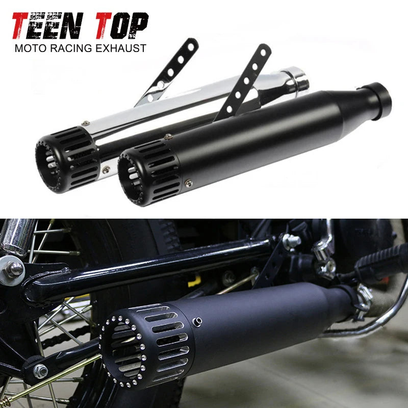 Silencieux rétro inox pour Harley Sportster - vue 1