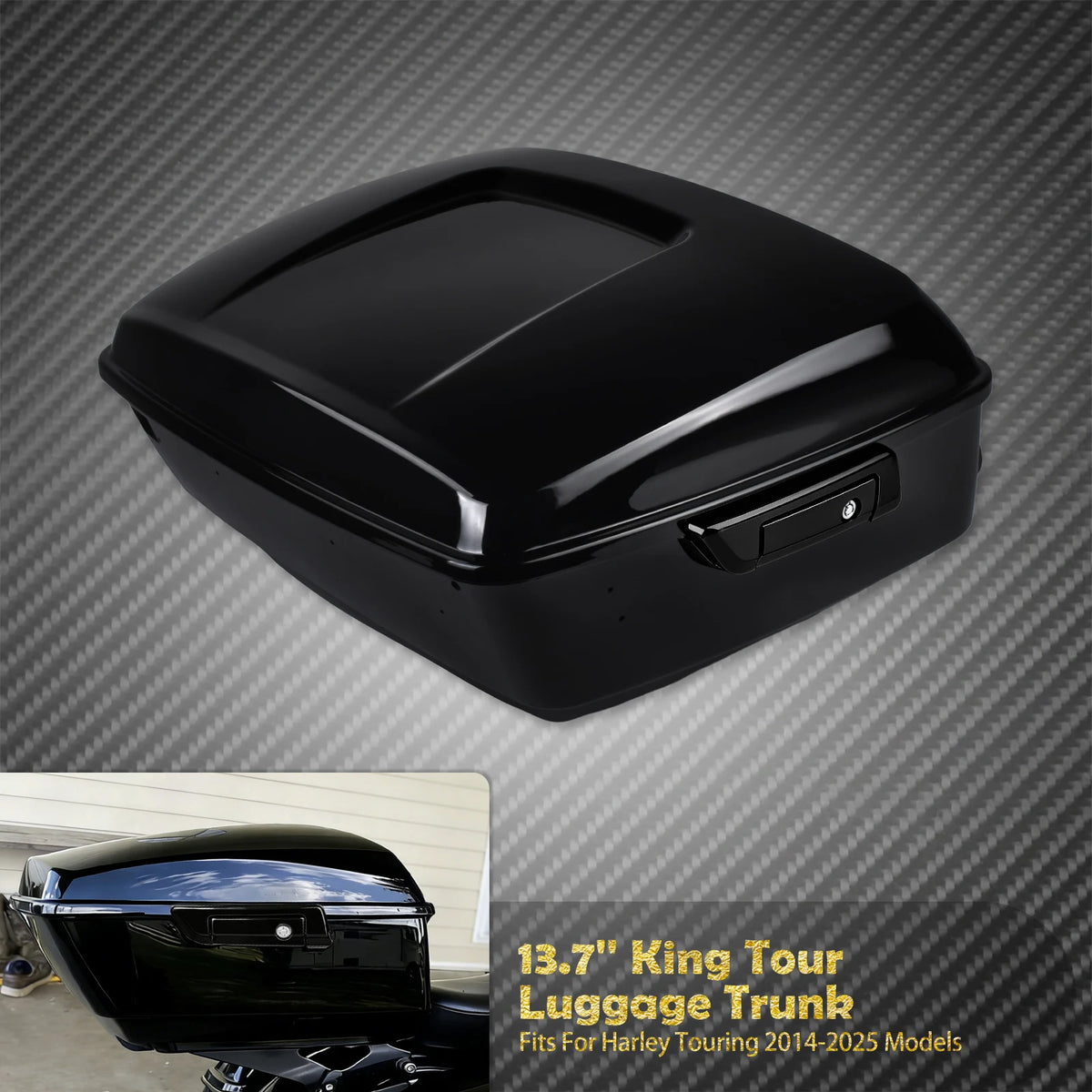 Top Case King Tour Trunk 13,7" avec Doublure Moquette - Harley-Davidson Touring CVO 2014-2025 – photo 8/8