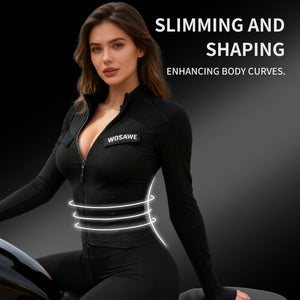 Blouson moto femme WOSAWE noir doublure chaude - vue 2