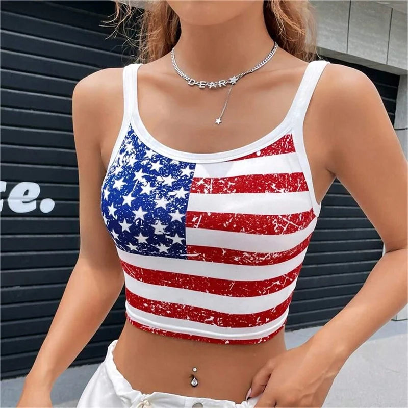 Crop top drapeau USA dos nu - vue 4