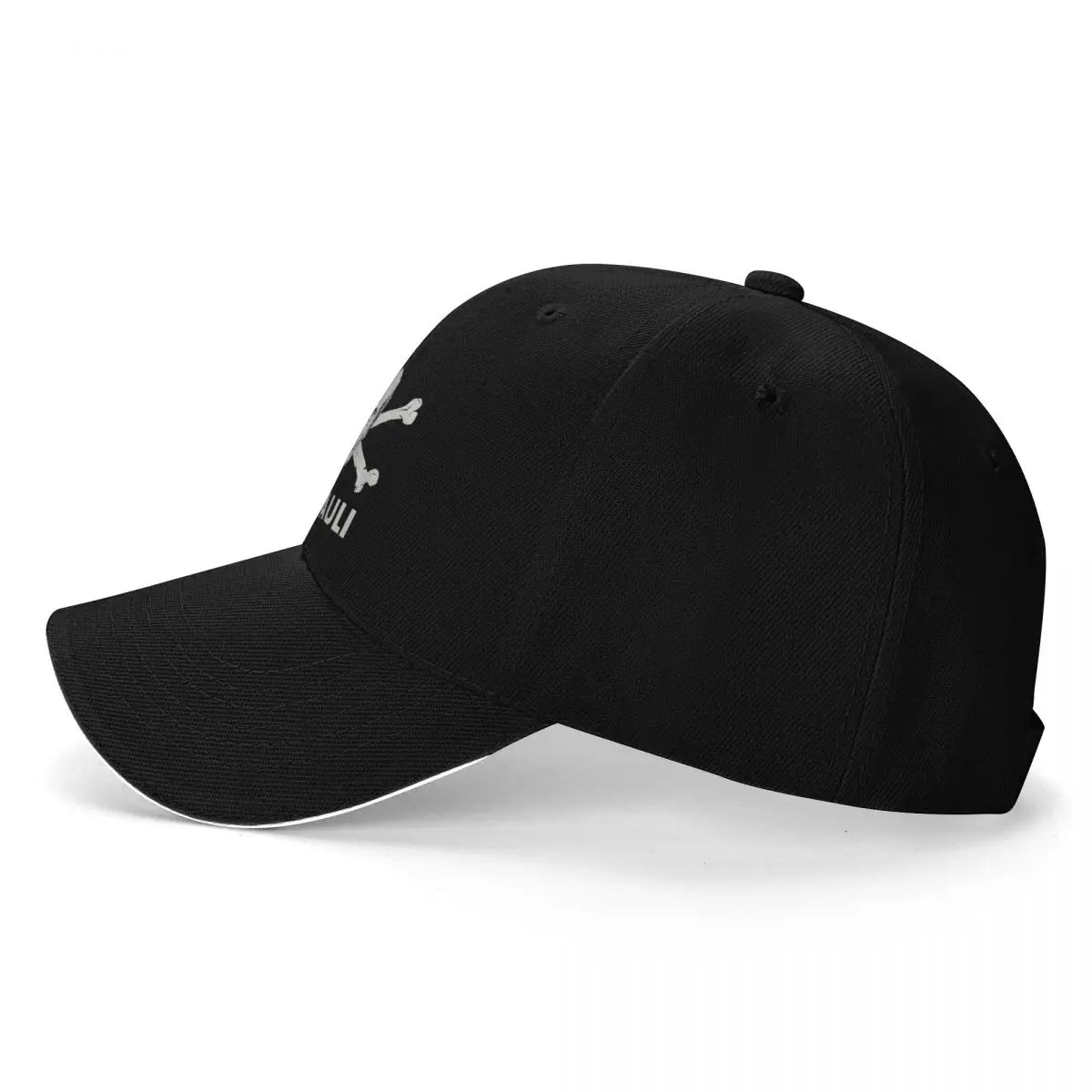 Casquette baseball noire motif tête de mort - vue de face - vue 3