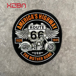 Écusson brodé Route 66 USA grand format à coudre sur blouson - vue 2