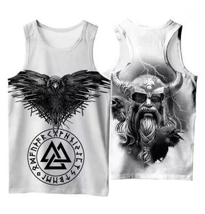 Débardeur homme noir imprimé motif viking - vue 3