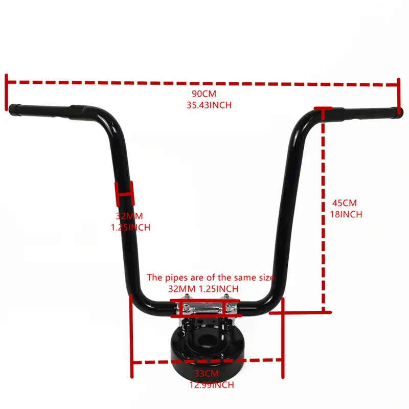 Guidon ape hanger pour Harley Road King et Softail - vue 3
