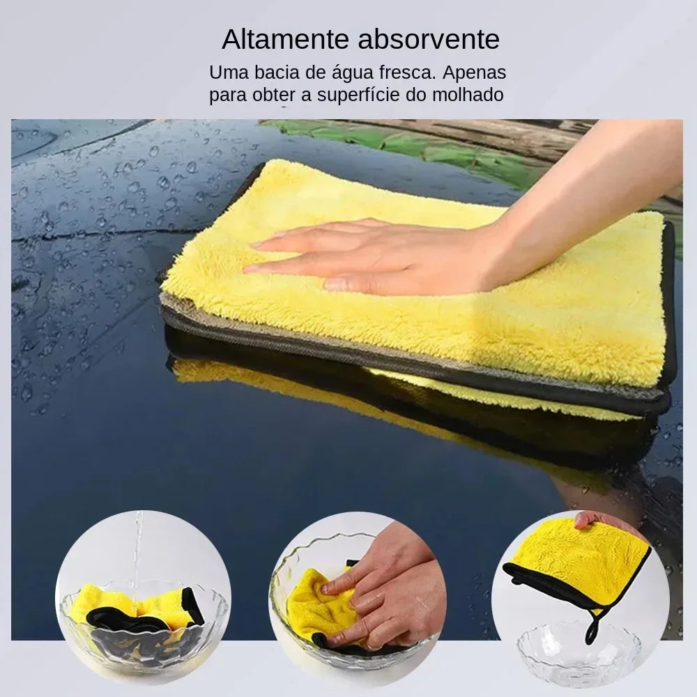 Serviette de Lavage Microfibre Velours de Corail 500GSM Double Face - Auto/Moto – photo 2/13