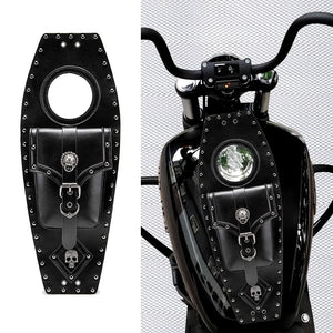 Sacoche de réservoir vintage noire sur une moto cruiser - vue 4