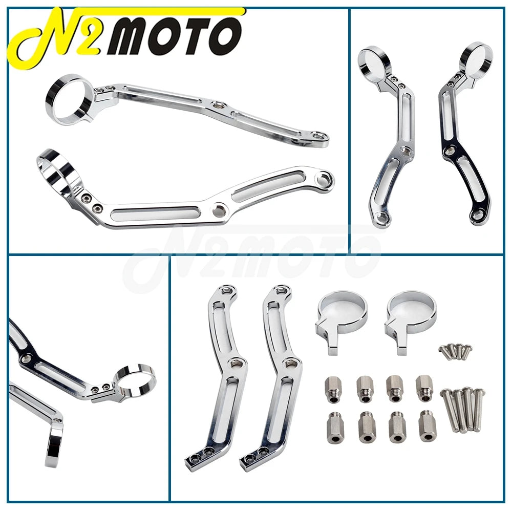 Supports d'amortisseur à réservoir déporté chromés pour Harley-Davidson Touring - vue 5