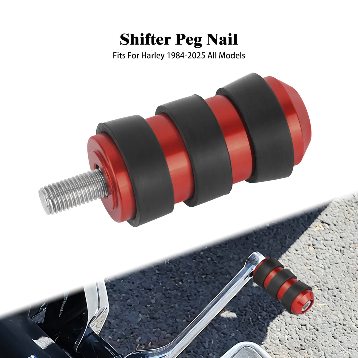Cale de sélecteur de vitesse rouge pour moto Harley-Davidson - vue 8