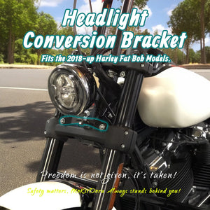 Support de conversion de phare rond pour Harley-Davidson Softail Fat Bob 2018 et plus – photo 2/7