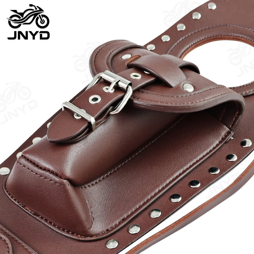 Pochette cache-réservoir cloutée en cuir PU pour Harley Sportster 883/1200 - vue 4