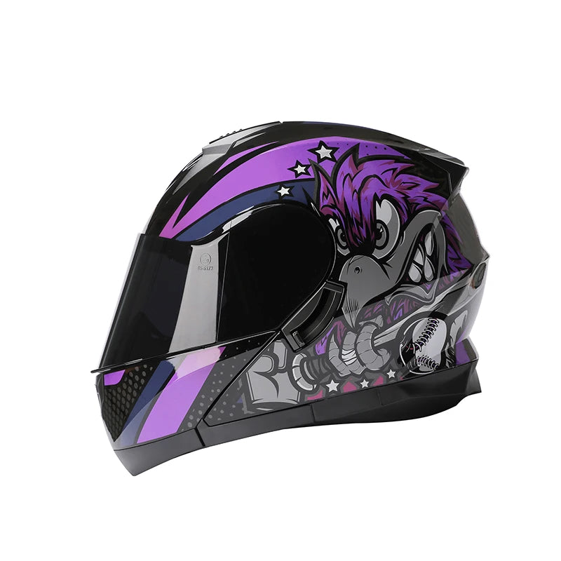Casque moto modulable style adventure noir - vue 2