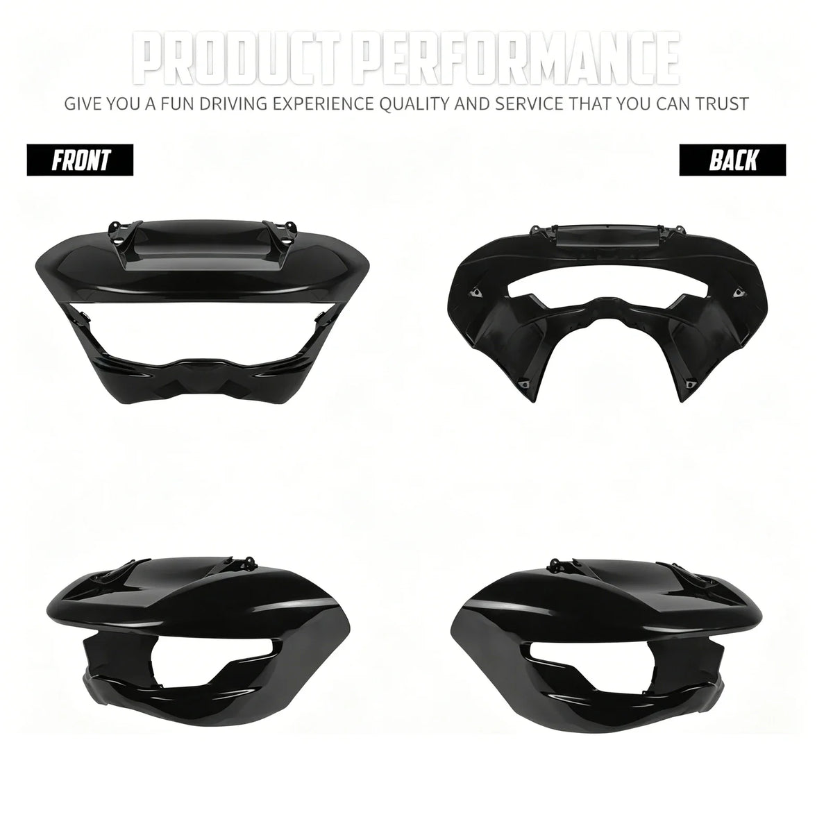 Kit de carénage avant noir pour phare de Harley-Davidson Road Glide - vue 5