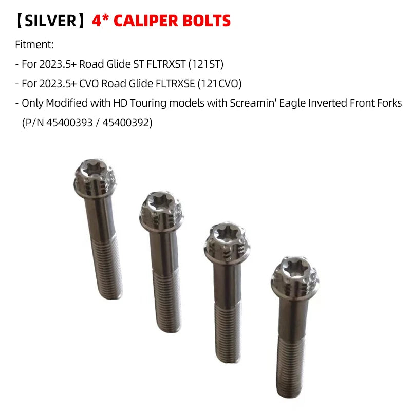 Boulons Titane Étrier/Garde-boue Avant Antivol pour Harley 121 CVO/ST, 117 Road/Street Glide – photo 21/26