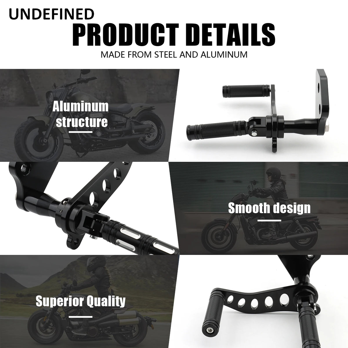 Kit commandes avancées, repose-pieds chrome et noir en aluminium pour Harley-Davidson Dyna Street Bob FXDB 2006-2017, Super Glide 2000-2015 FXDF – photo 6/10