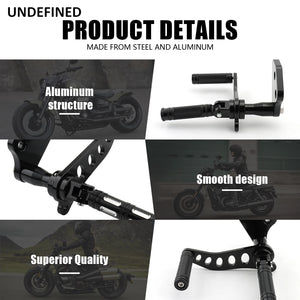 Kit commandes avancées, repose-pieds chrome et noir en aluminium pour Harley-Davidson Dyna Street Bob FXDB 2006-2017, Super Glide 2000-2015 FXDF – photo 6/10