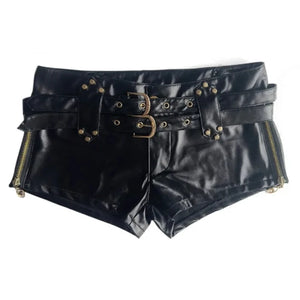 Short simili cuir noir taille basse style rétro Y2K - vue 12