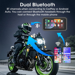 Écran GPS moto Jansite CarPlay & Android Auto 5/6,25 pouces avec DVR intégré – étanche IP67 - vue 4