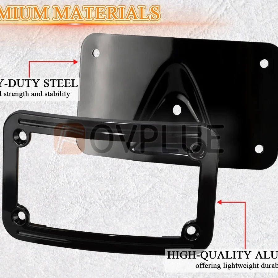 Kit de support de plaque d'immatriculation incurvé pour Harley-Davidson Softail, Dyna, Sportster et Honda VTX - vue 5