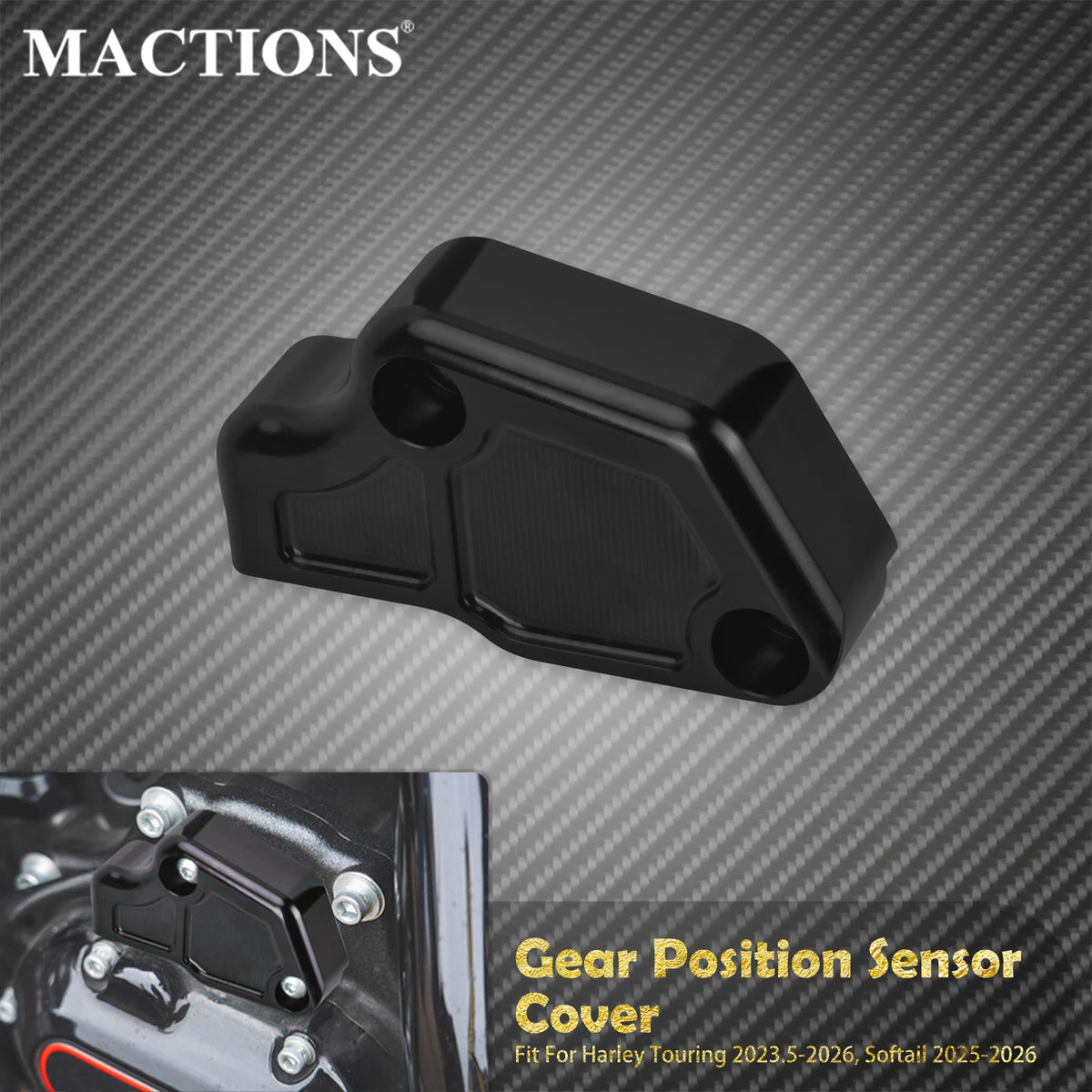 Cache de capteur de position de vitesse CNC (clutch cover) - Harley Touring Road Street Glide 2023.5-2026, Softail 2025-2026 – photo 1/7