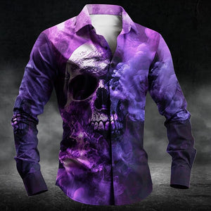 Chemise homme imprimé tête de mort - vue de face - vue 5