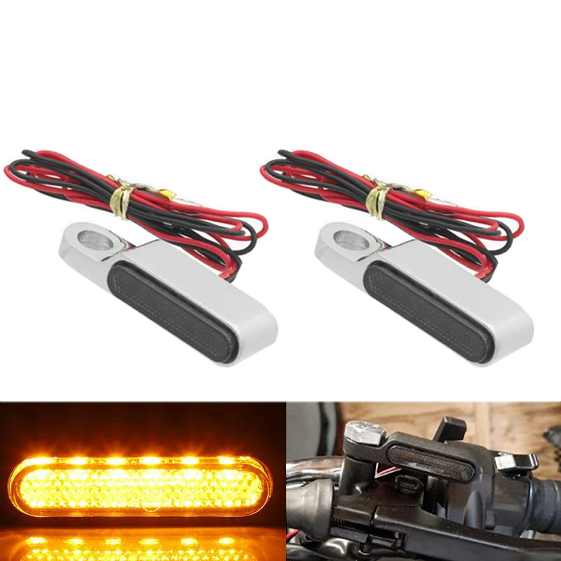 Mini clignotants LED de guidon avec feu de position ambré pour moto Harley-Davidson - vue 10