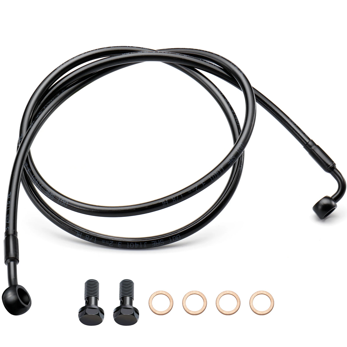 Durite de Frein Avant Tressée Inox (140/145/150 cm) - Harley-Davidson Touring 1997-2013 sans ABS – photo 1/12