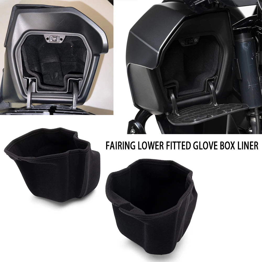 Doublure Feutrine pour Boîte à Gants de Carénage pour Harley Touring, CVO, Road Glide Limited 2023+ – photo 1/7