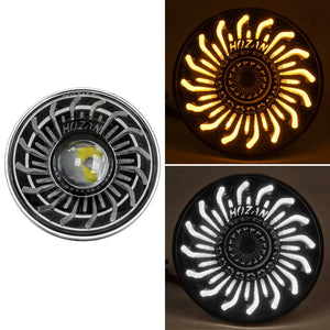 Phare LED style X 5,75 pouces avec feu de jour ambre pour moto rétro Harley Sportster et Scout - vue 9