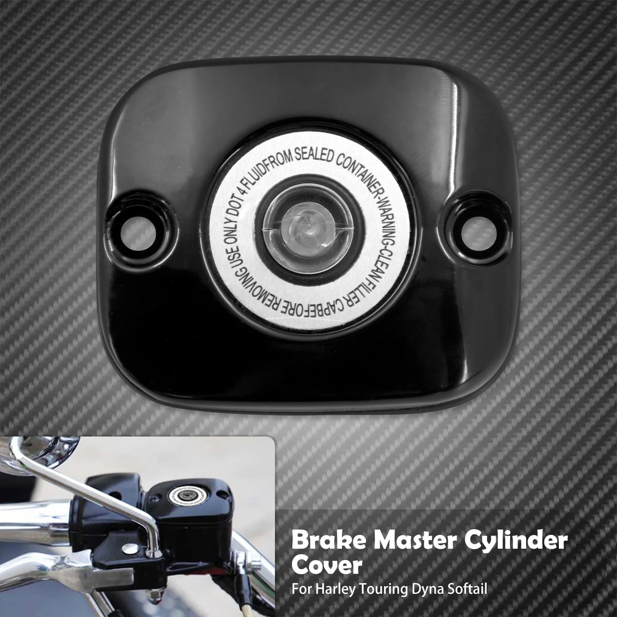 Cache de maître-cylindre de frein avant - Harley Dyna, Softail, Touring Road King, Slim, Low Rider, Street Glide, Fat Boy FLHT – photo 7/8