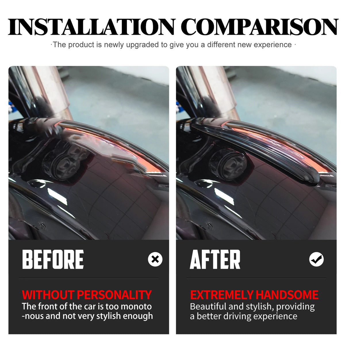 Liseré chromé de garde-boue avant pour Harley-Davidson Softail - vue 2
