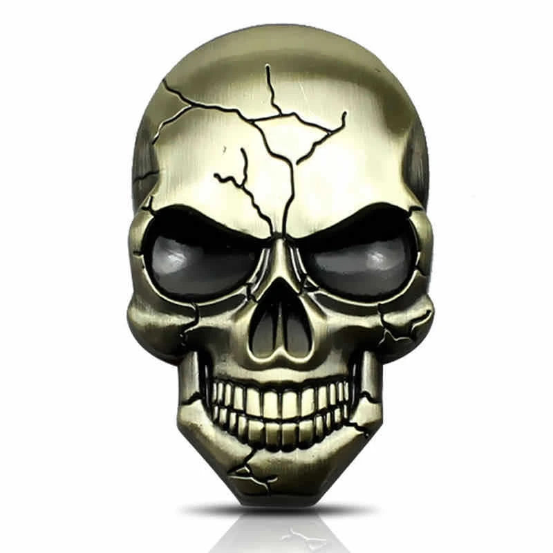 Badge autocollant 3D tête de mort en métal pour moto - vue 7
