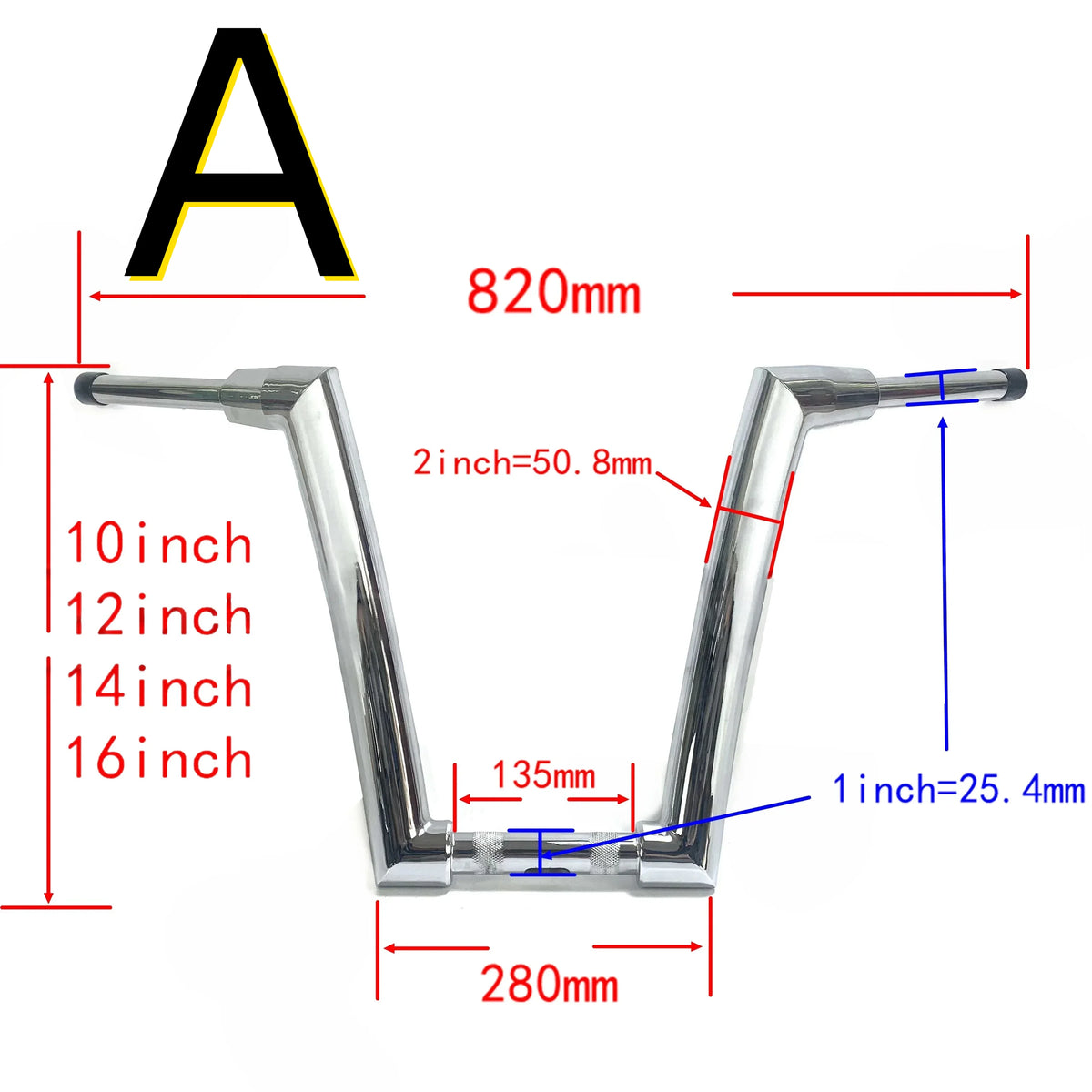 Guidon ape hanger 2 pouces pour Harley Softail 2025 - vue 2