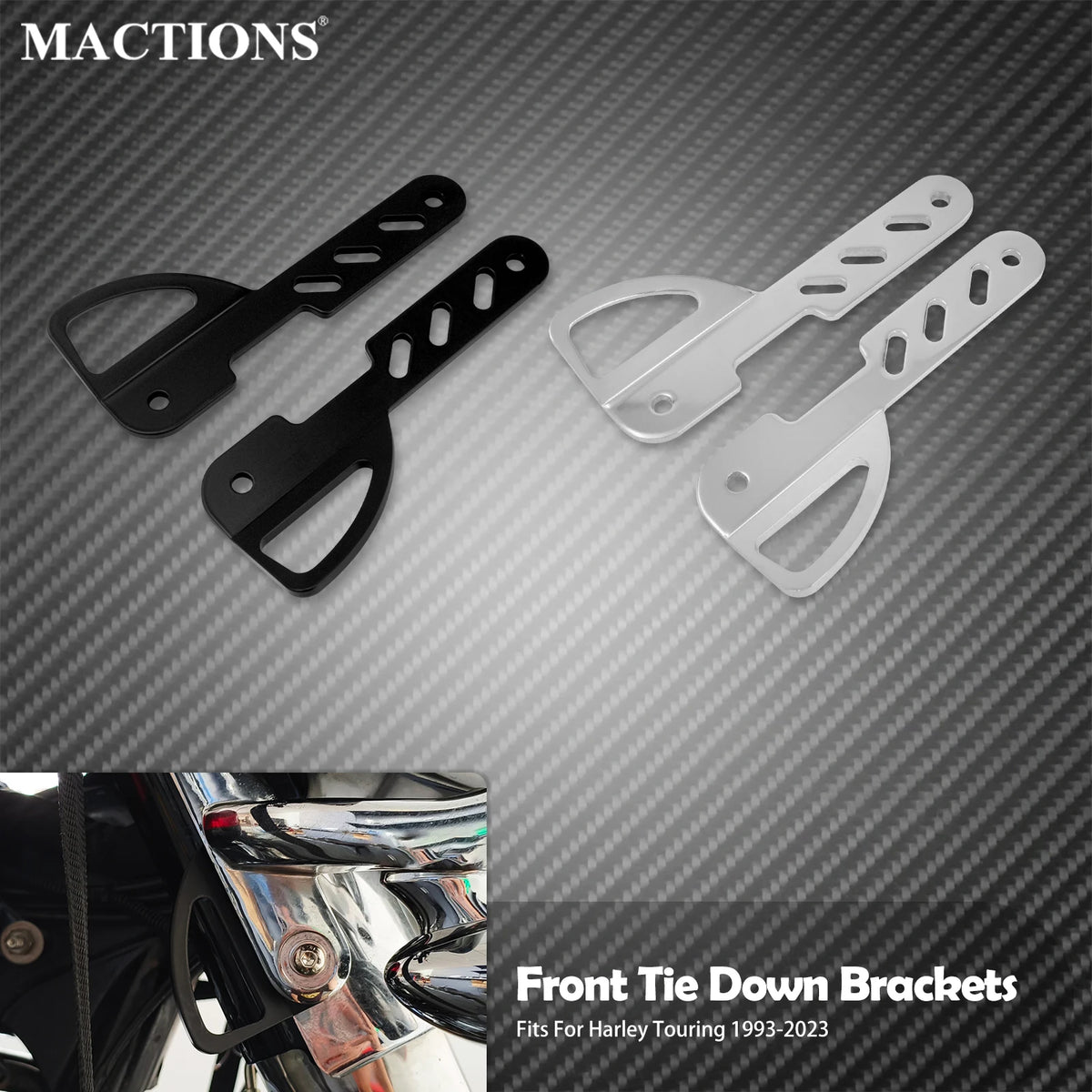 Supports avant d'arrimage de fourche (tie down) - Harley Touring Road King, Electra Street Glide, Ultra Limited 1993-2023 – photo 2/8