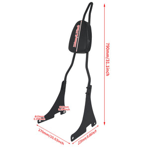 Dossier passager détachable avec coussin (sissy bar) pour Harley-Davidson Sportster XL 883, 1200, Iron, Super Low 2004-2022 – photo 5/6