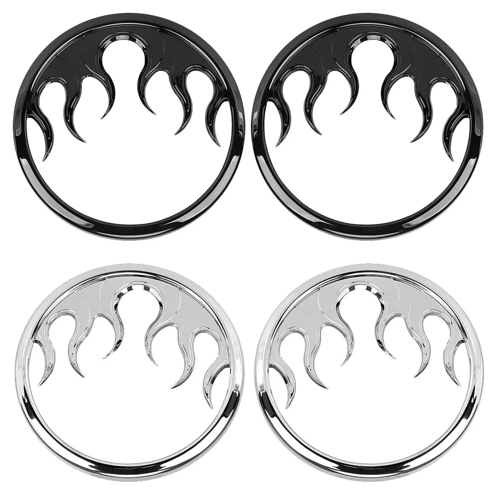 Caches de haut-parleurs motif flammes en ABS pour Harley-Davidson Electra Glide, Street Glide et Trike 2014-2022 - vue 1