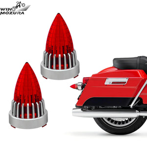 Coque de clignotant chromée style supersonique avec lentille orange pour Harley-Davidson - vue 1