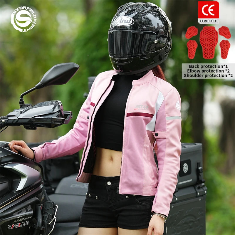Blouson moto femme mesh respirant avec protections - vue - vue 1