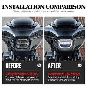 Phare LED avant noir sur Harley Street Glide CVO - vue 2