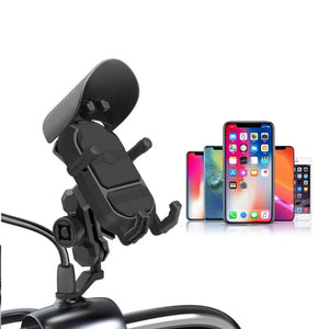 Support téléphone moto pour guidon et rétroviseur - smartphones 4,7 à 7 pouces - vue 1