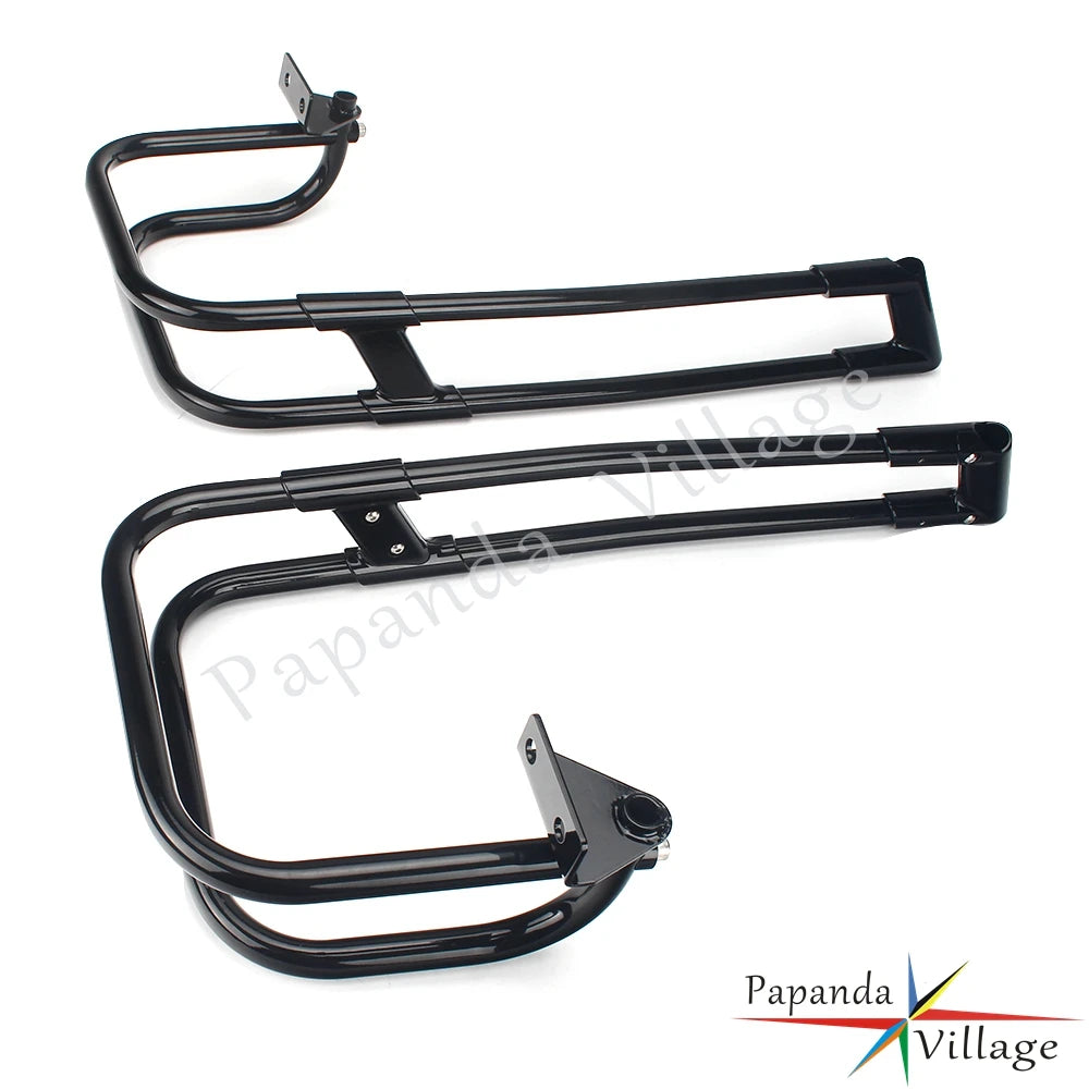 Arceau chromé double rail de protection de sacoche Harley - vue 3