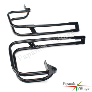 Arceau chromé double rail de protection de sacoche Harley - vue 3