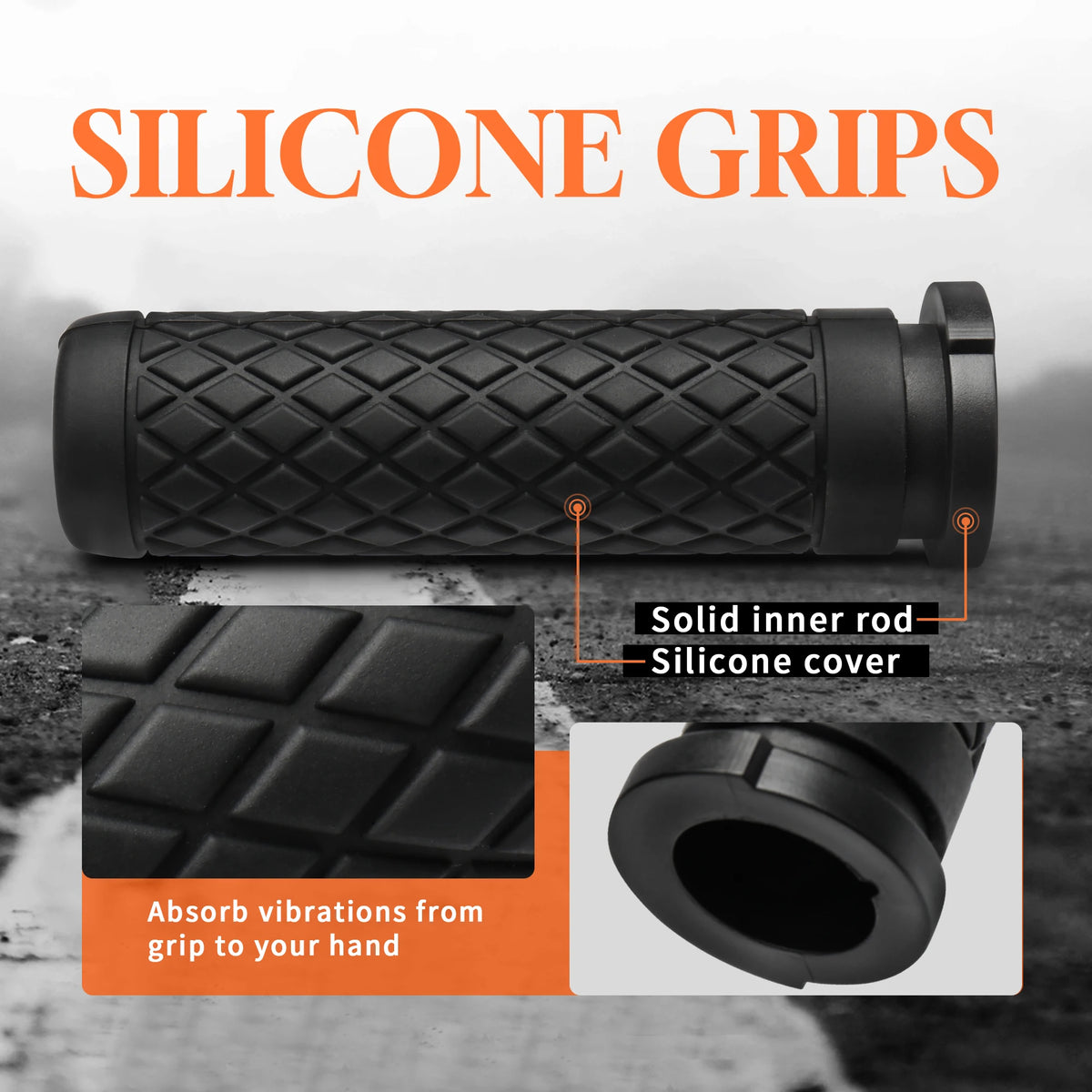 Poignées de Guidon Silicone 1 pouce (Accélérateur à Câble) - Harley-Davidson Touring, Dyna, Softail et Sportster – photo 4/6