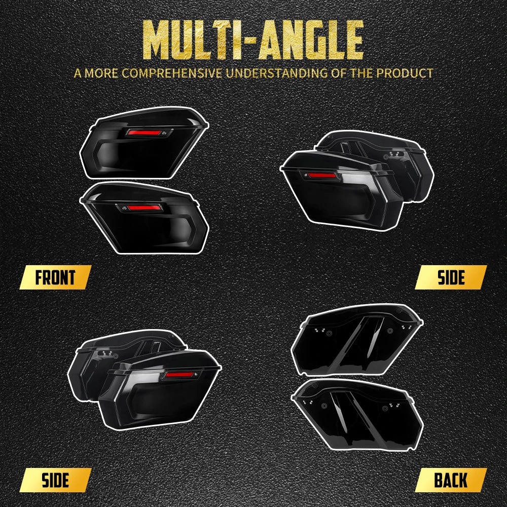 Sacoches rigides (saddlebags) avec fermoirs noirs pour Harley-Davidson Touring 2014-2023 – photo 3/7