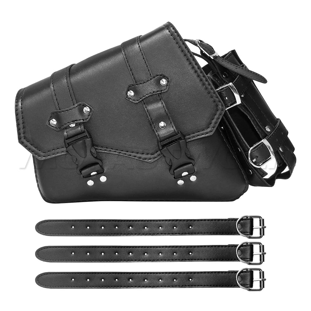 Sacoche de bras oscillant noire côté gauche fixée sur une Harley-Davidson Softail - vue 9
