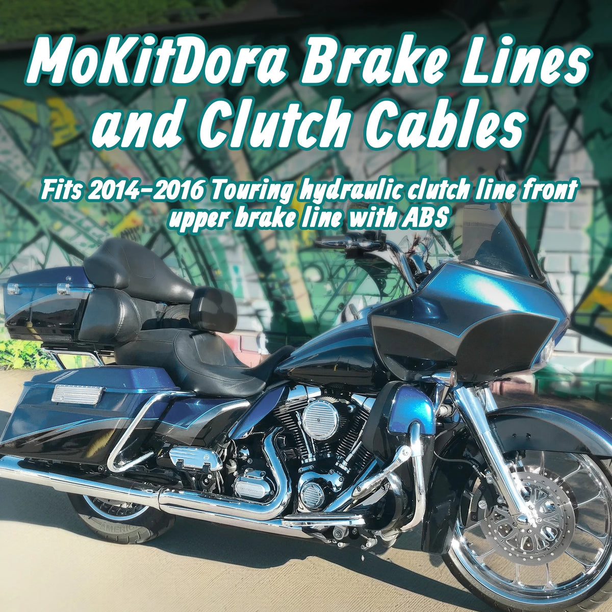 Kit Câble d'Embrayage Hydraulique et Durites de Frein Supérieures pour Guidon Surélevé (12/14/16\") - Harley-Davidson Touring ABS 2014-2016 – photo 2/12
