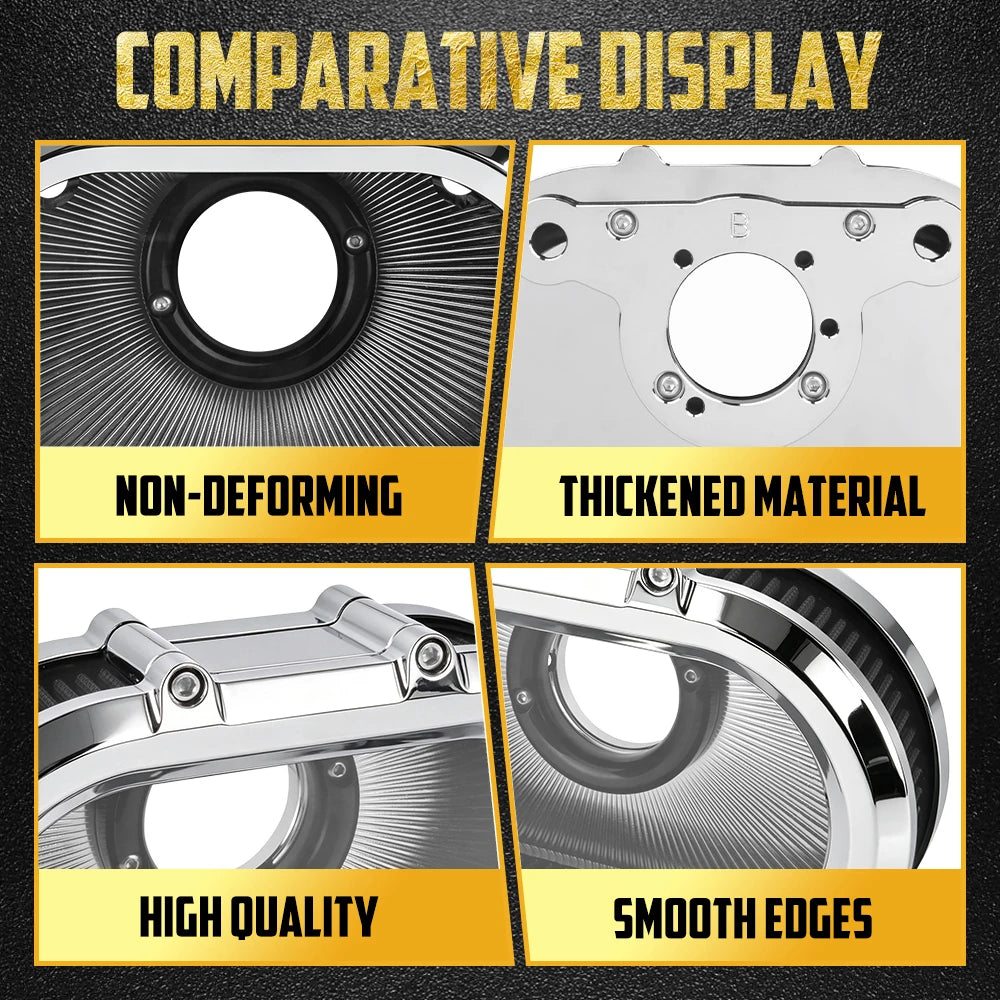 Filtre à Air avec Anneaux Décoratifs Interchangeables - Harley-Davidson Touring, Softail, Dyna, Sportster, Trike – photo 4/26