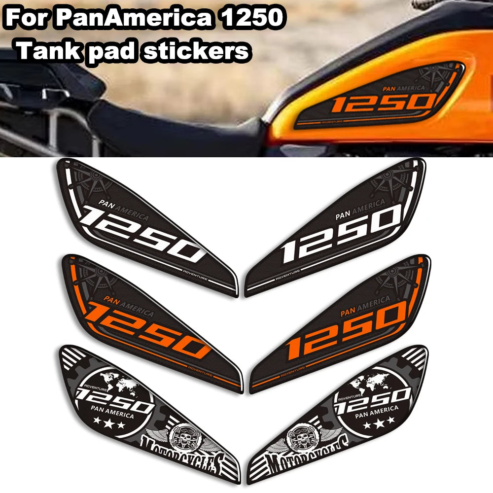 Protection de réservoir 3D noire sur Harley Pan America - vue 1