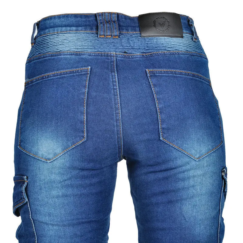 Pantalon moto femme double zip, protections genoux et hanches - vue 5